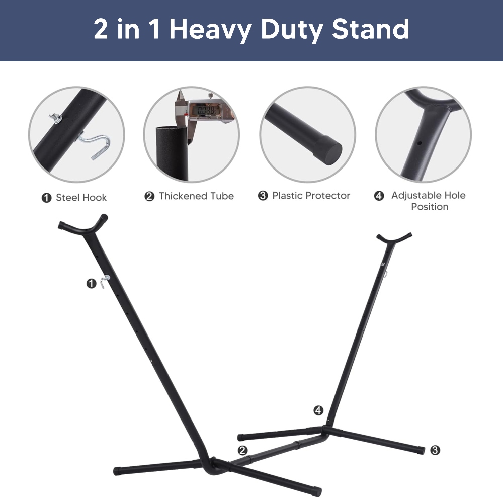 Portable Hammocks with Stand (Beige): image 2