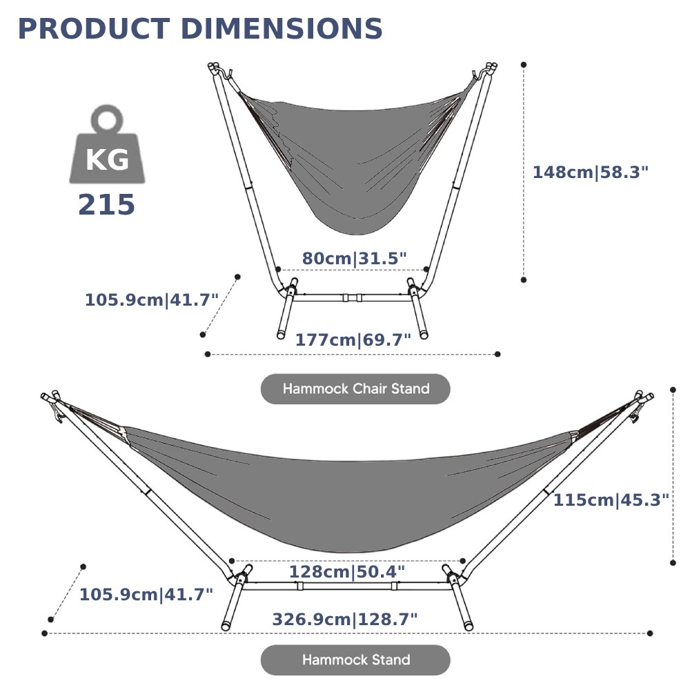 Portable Hammocks with Stand (Beige): image 6