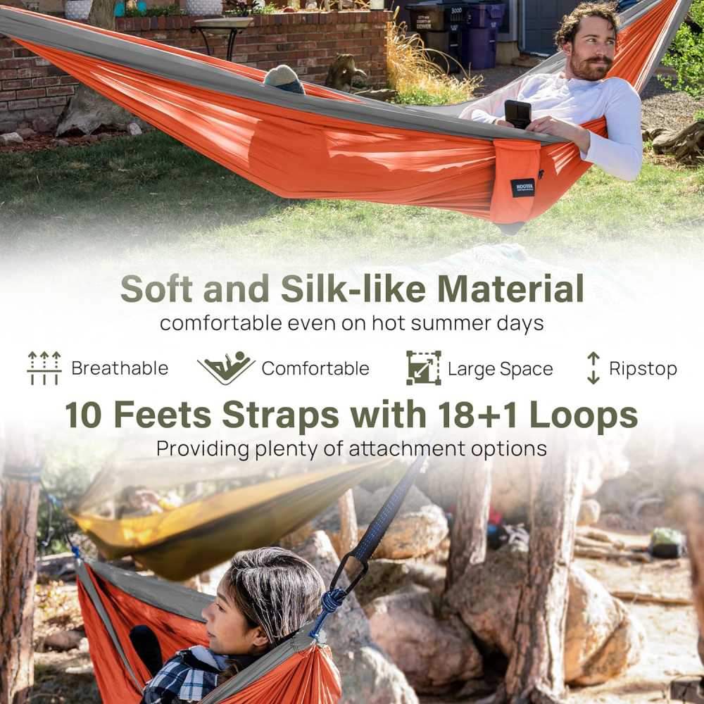 Hammock for Camping (Black & Grey / Medium (Single))